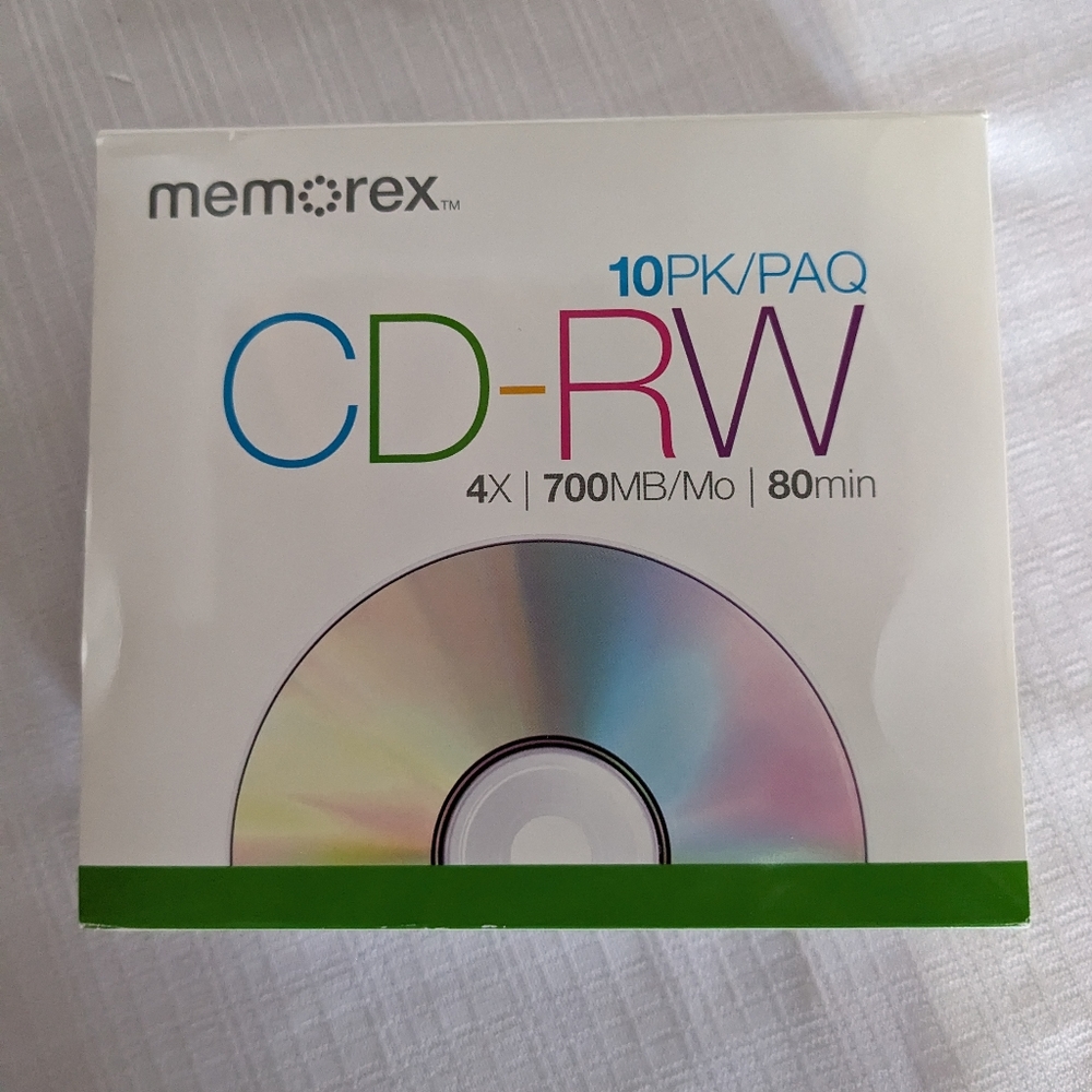 Memorex CD-RW 8 pack 700 MB 80 min compact disc with cases rewritable new in box